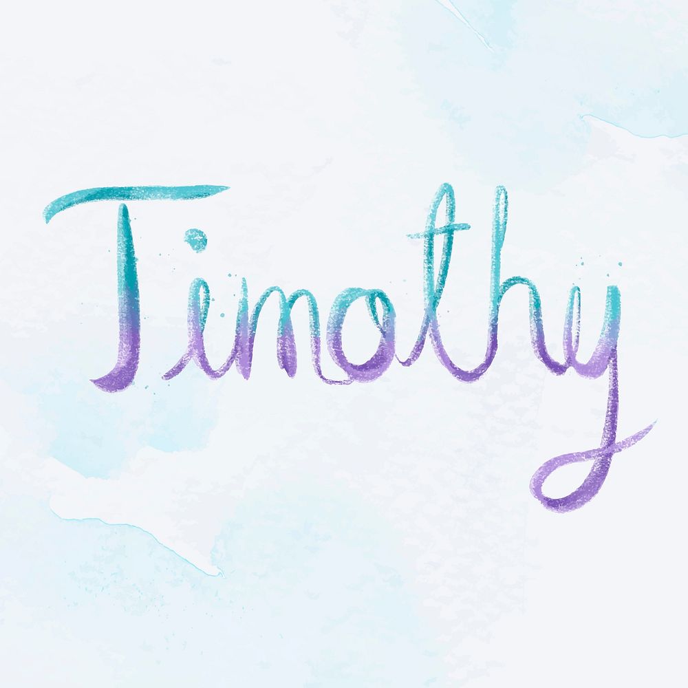 Timothy name pastel word vector typography