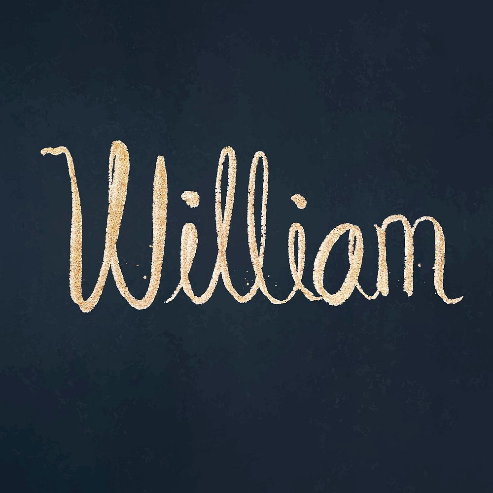 William sparkling gold vector font typography