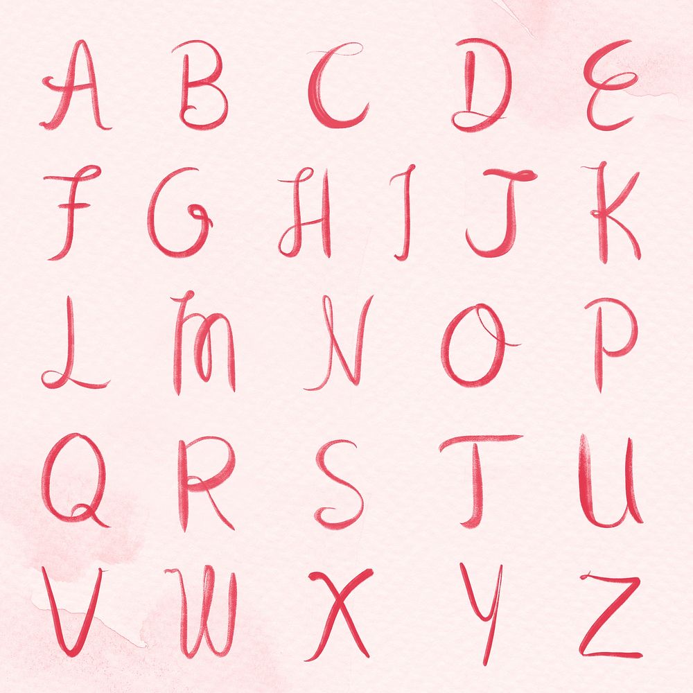Hand drawn capital alphabet set typography font