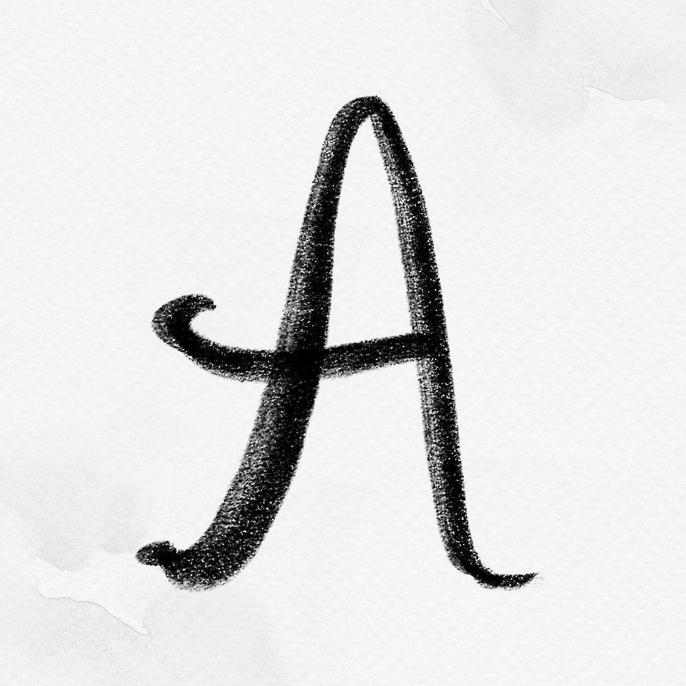Calligraphy black letter a typography font