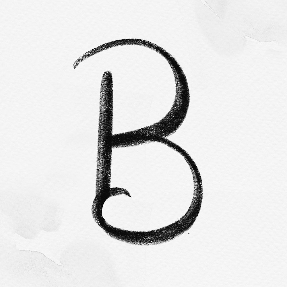Letter b brush stroke psd typography font
