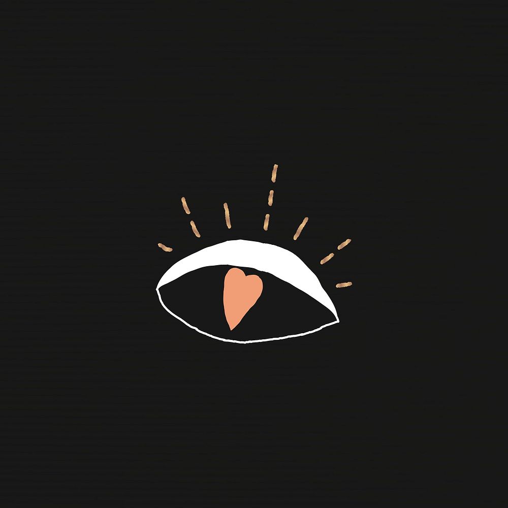 Love eye logo psd mystical magic clipart illustration minimal drawing