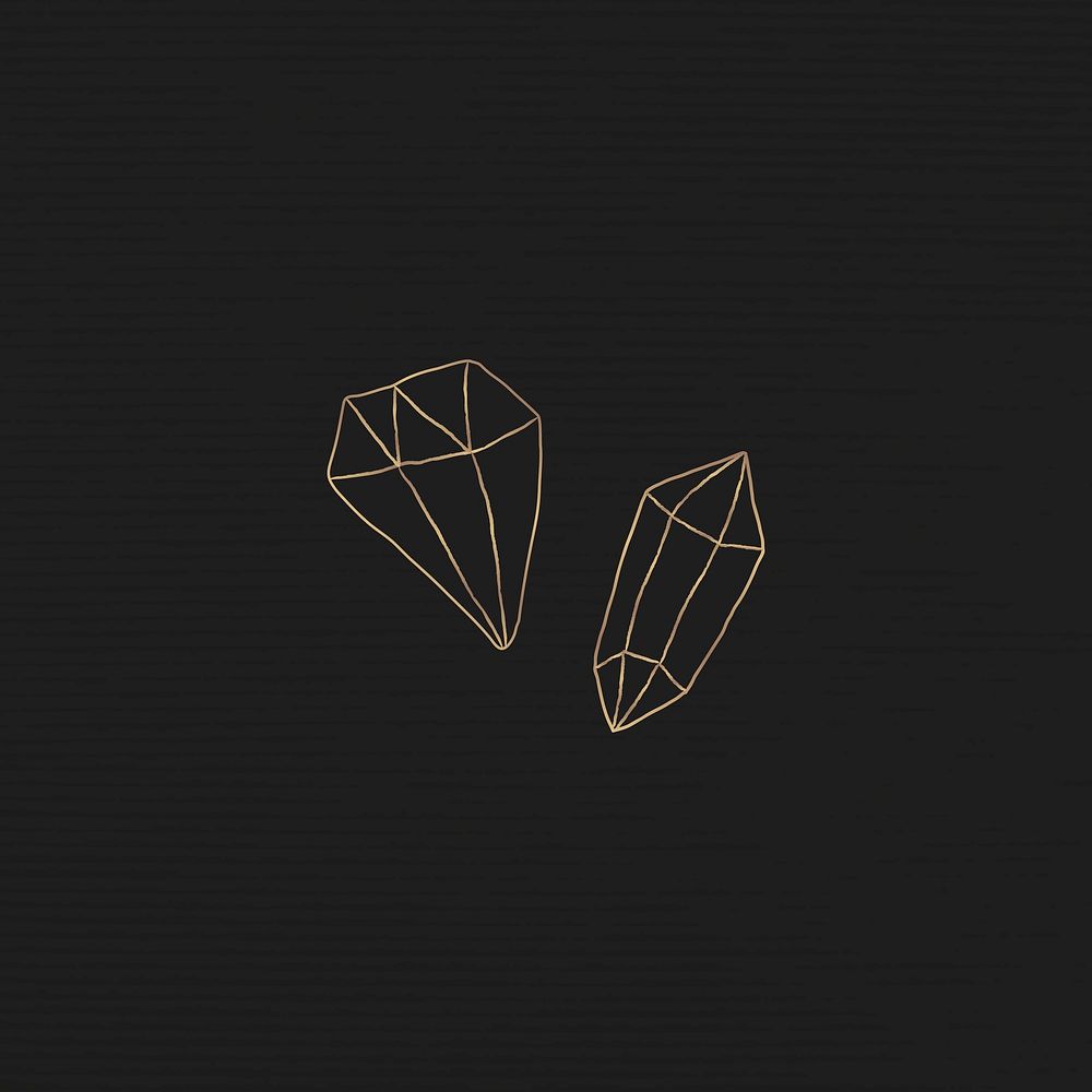 Diamond gemstone symbol mystical magic clipart illustration minimal drawing