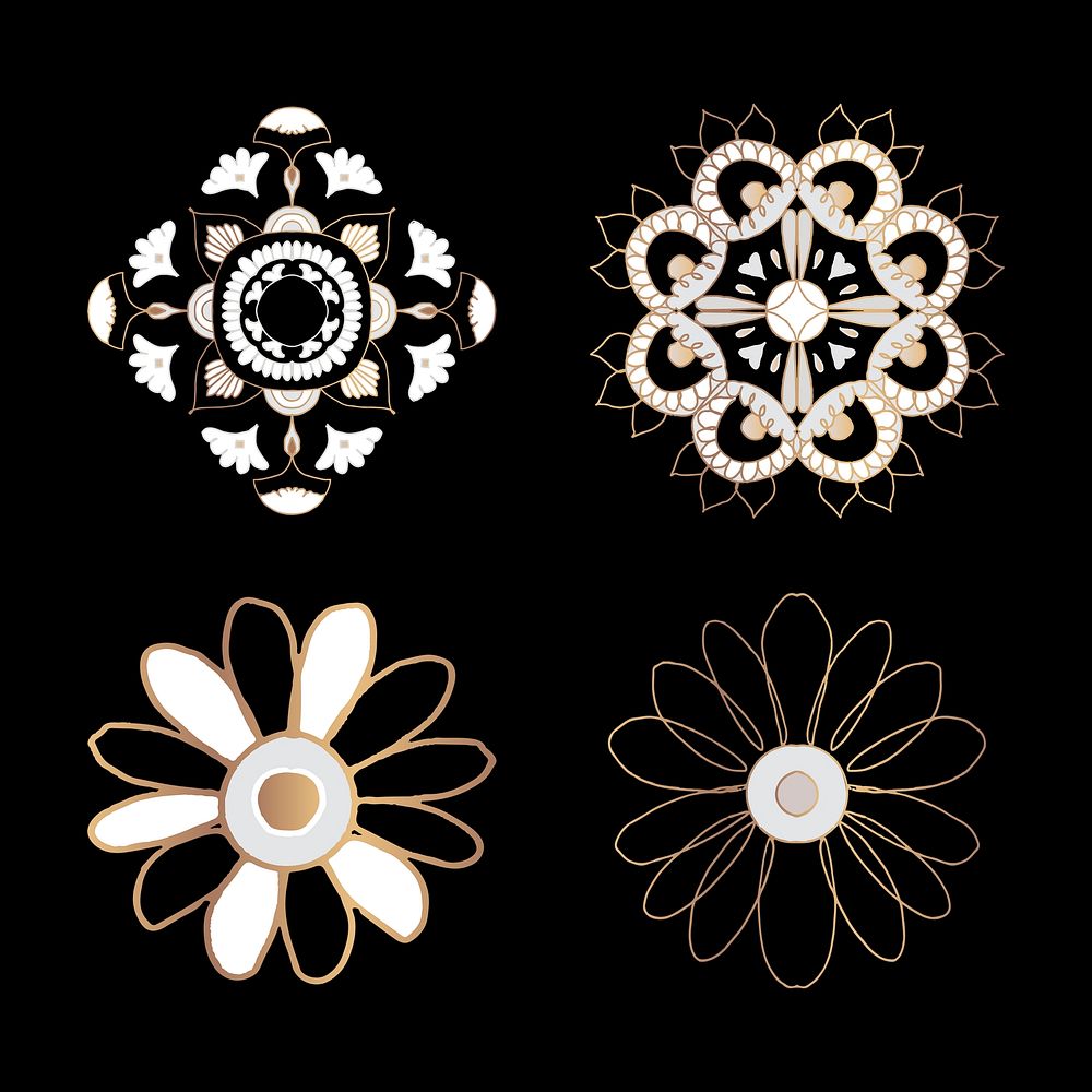 Mandala Indian element ornamental illustration set