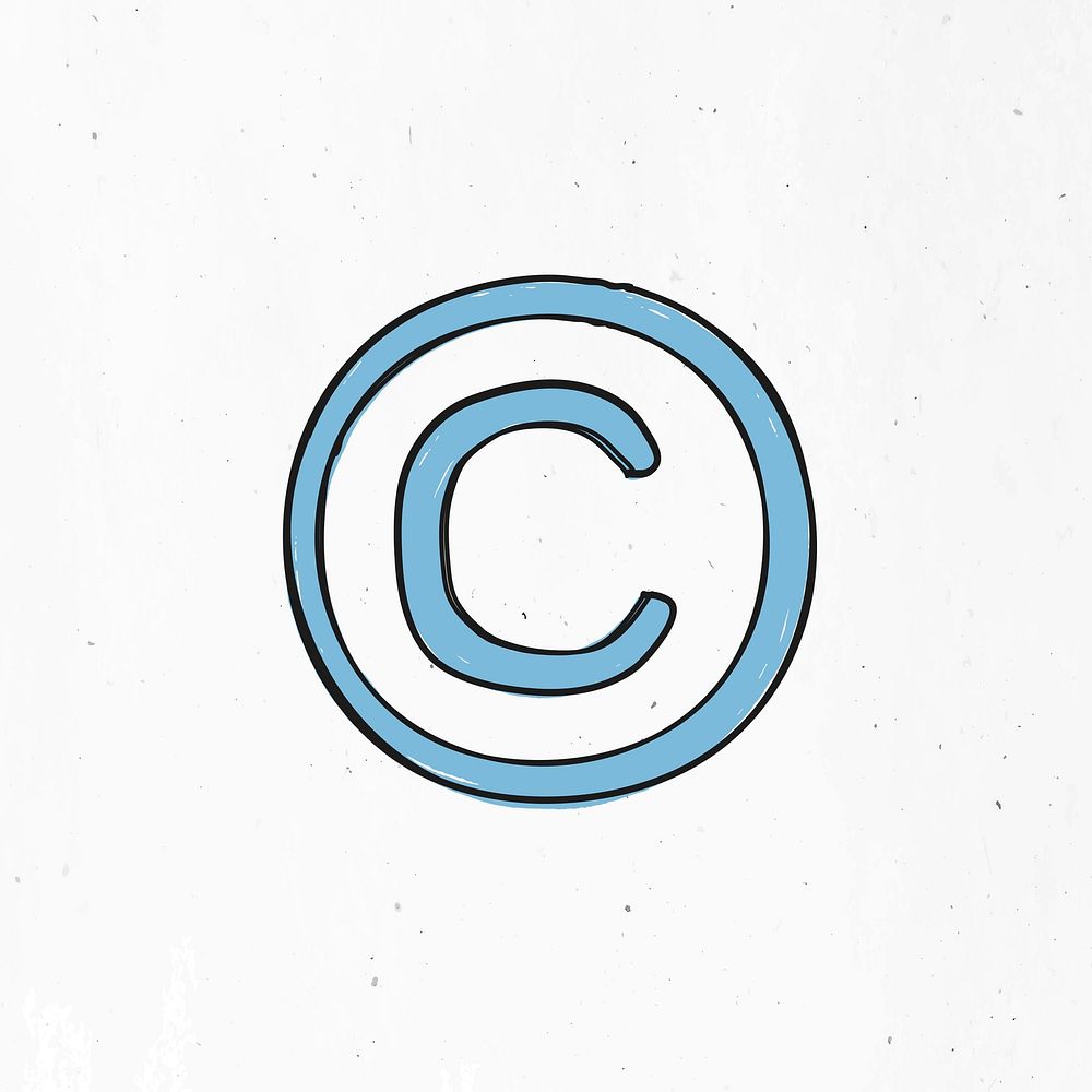 Blue colored copyright symbol clipart