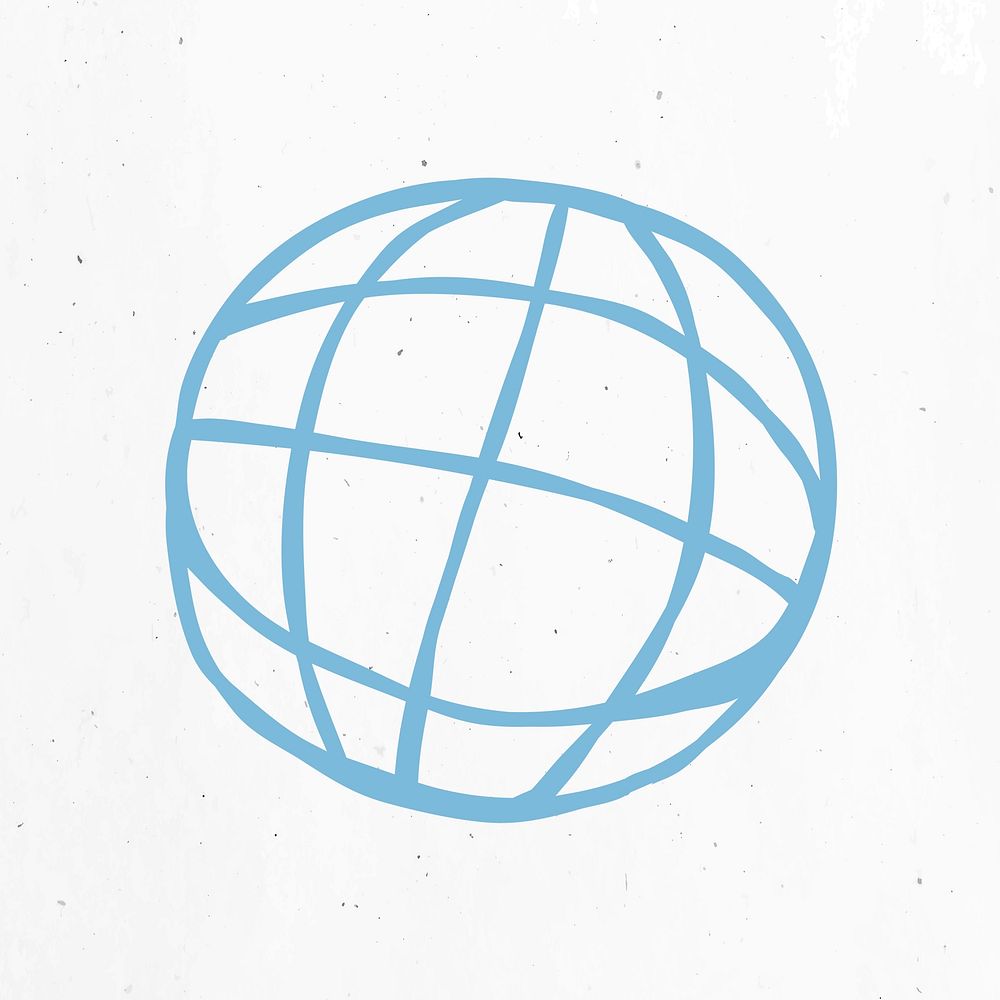 Light blue globe symbol sticker