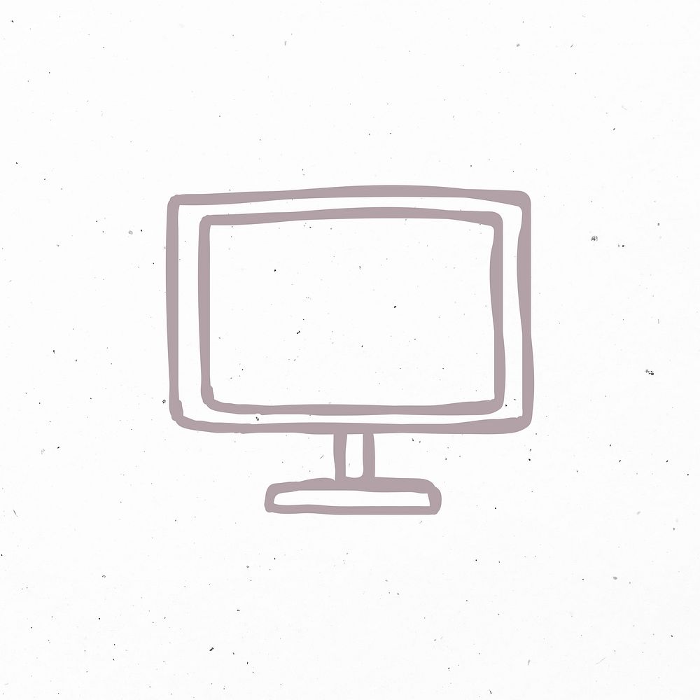 Simple hand drawn computer psd icon