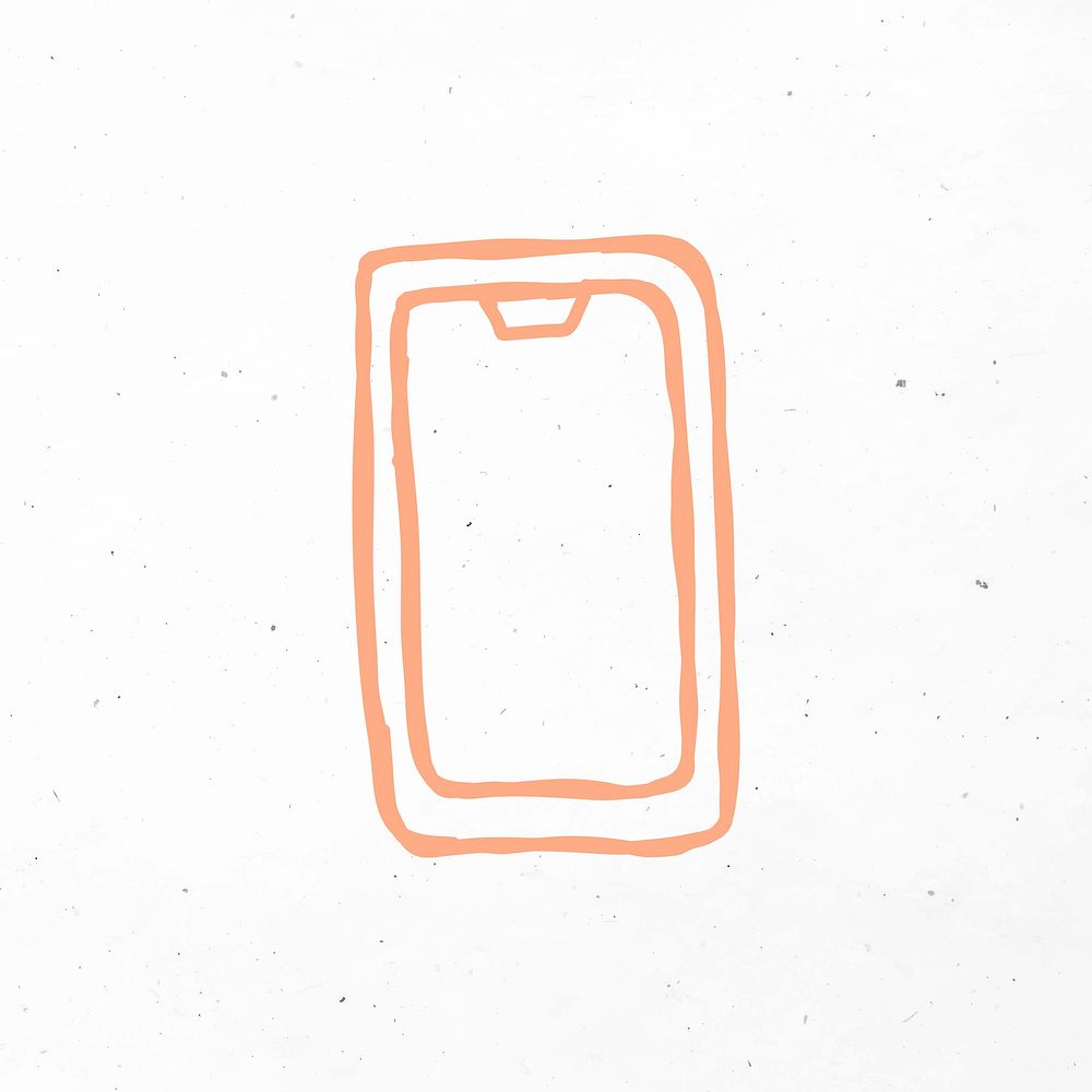Orange hand drawn smartphone icon