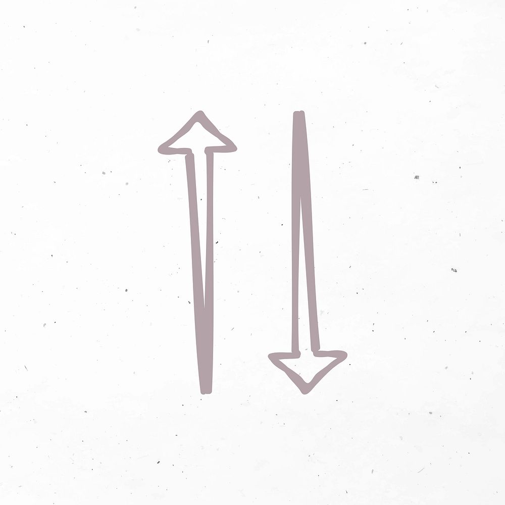 Hand drawn up and down arrow doodle icon