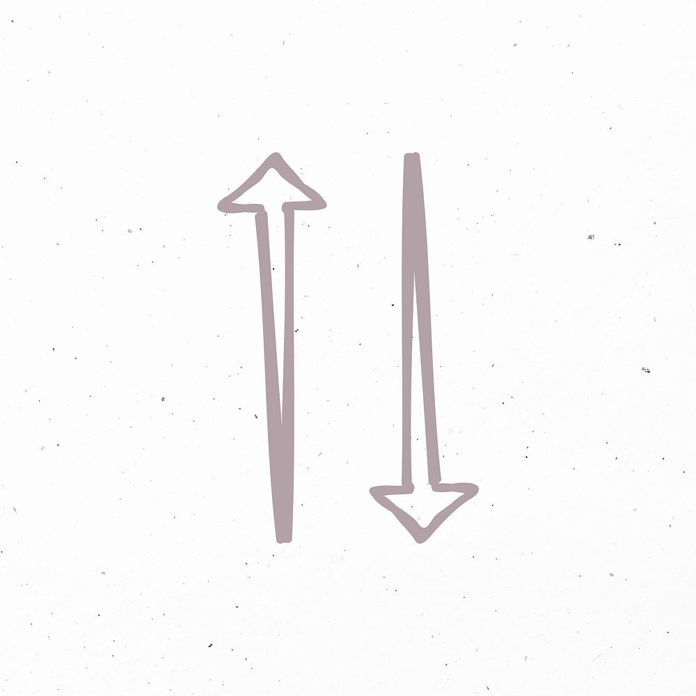 Hand drawn psd up and down arrow doodle icon
