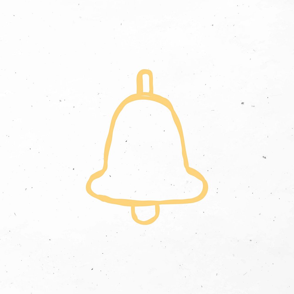 Yellow hand draw bell symbol