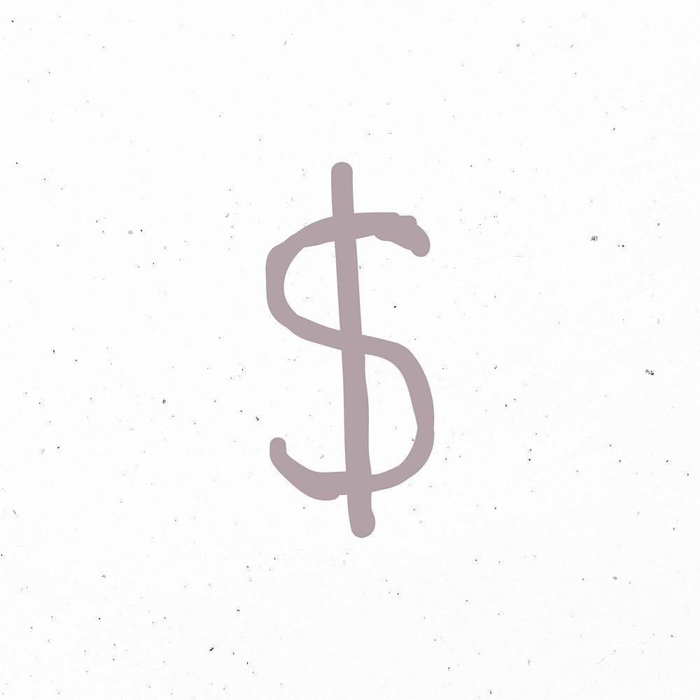 Simple dollar symbol  psd with doodle design