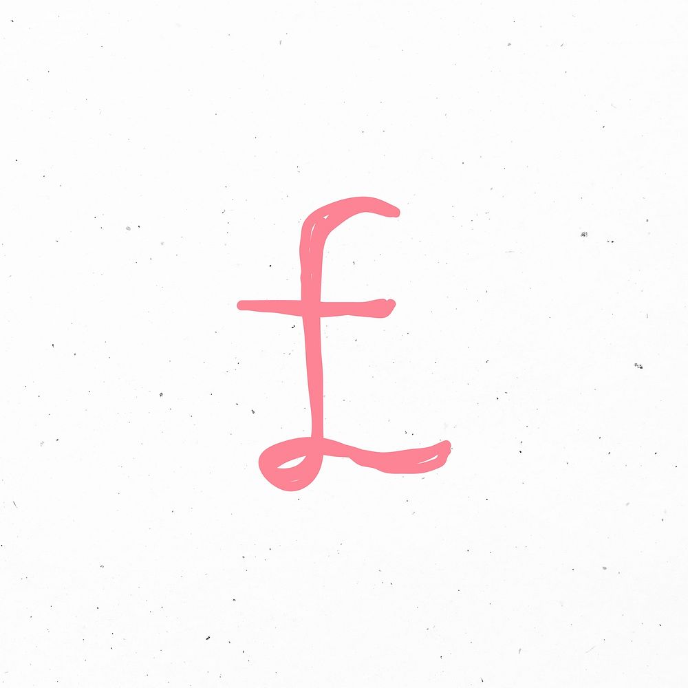£ Pound sign psd pink doodle icon
