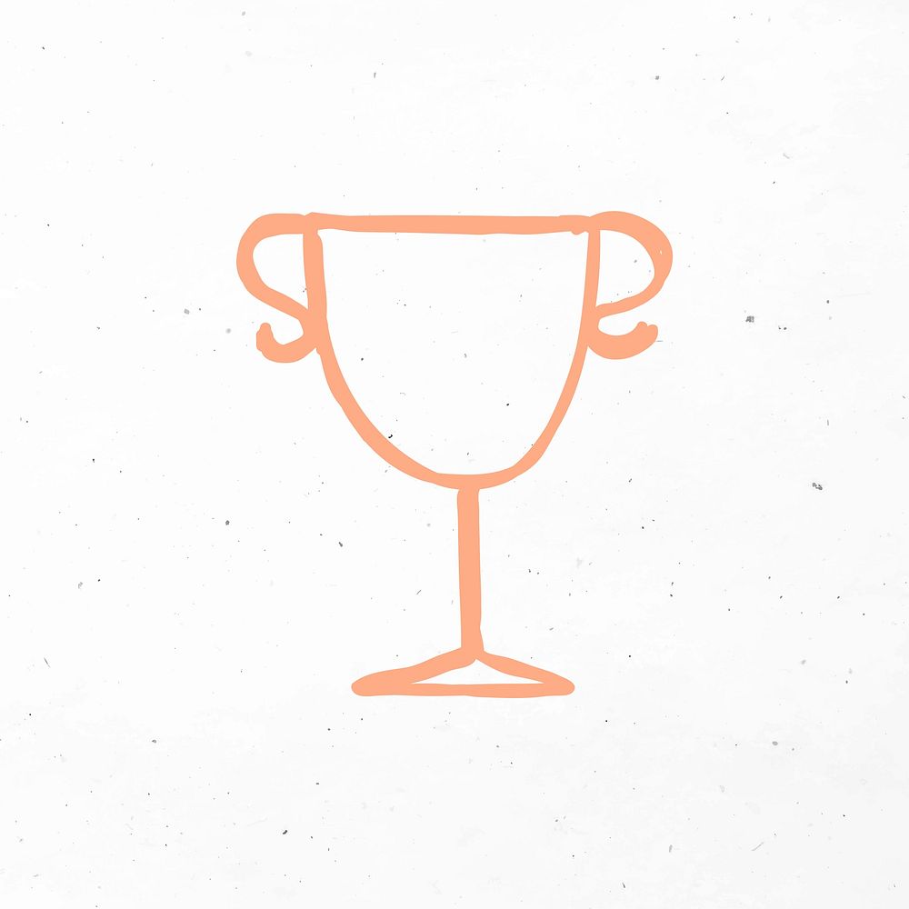 Orange hand drawn trophy icon