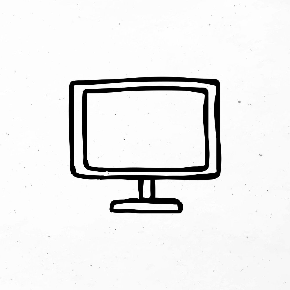 Minimal hand drawn computer vector icon