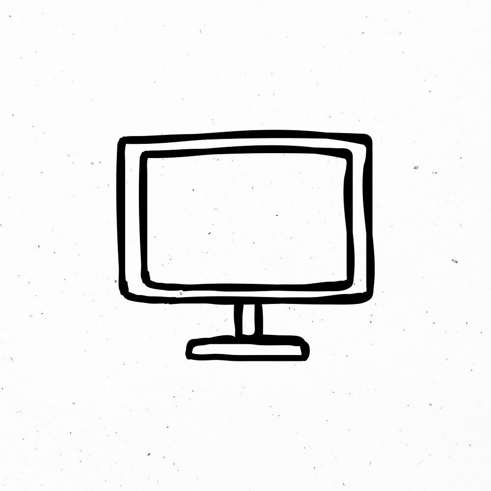 Minimal hand drawn computer psd icon