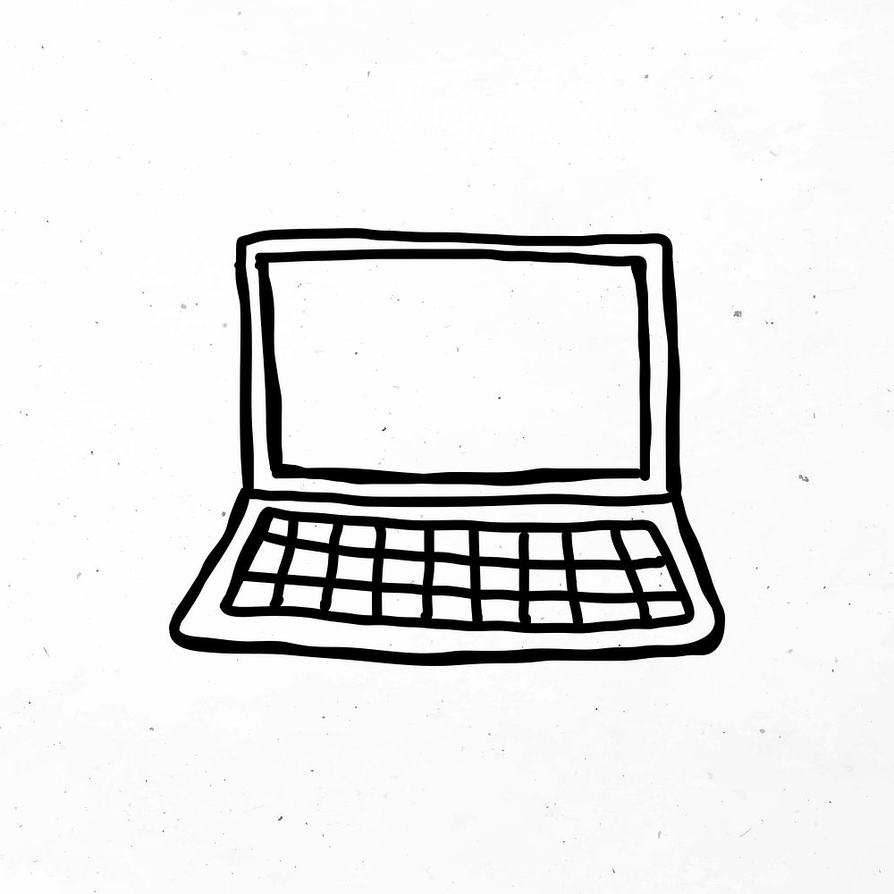 Minimal hand drawn laptop icon