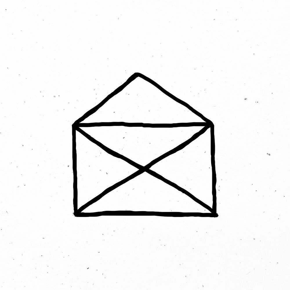 Simple hand drawn envelope psd icon
