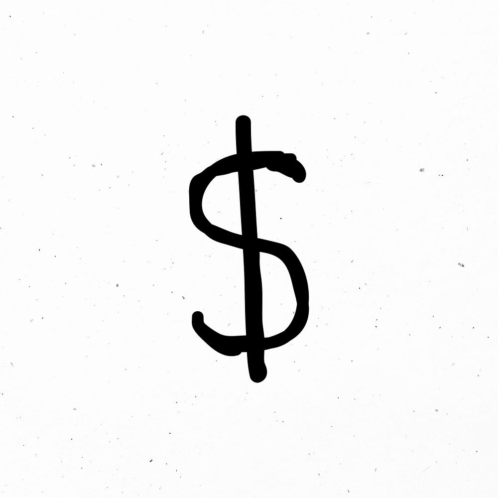 Minimal dollar symbol psd with doodle design