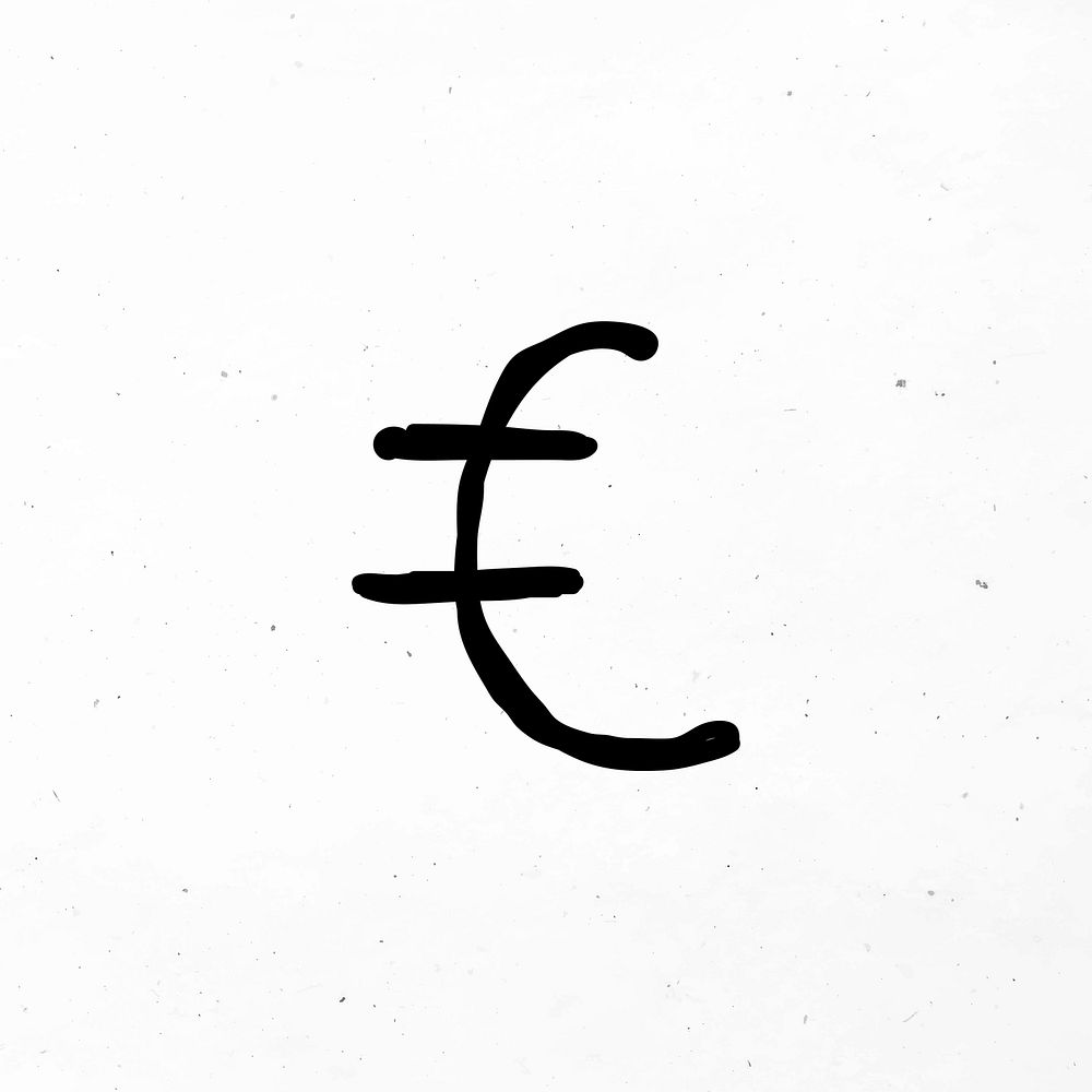 Minimal British currency with doodle design