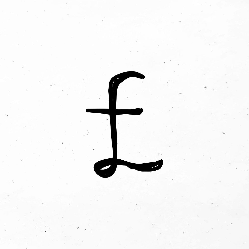 £ Pound sign black doodle icon
