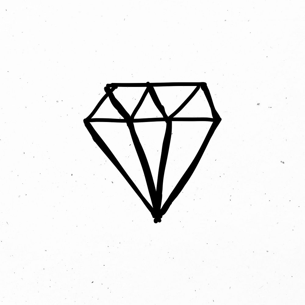 Luxury hand drawn diamond psd icon