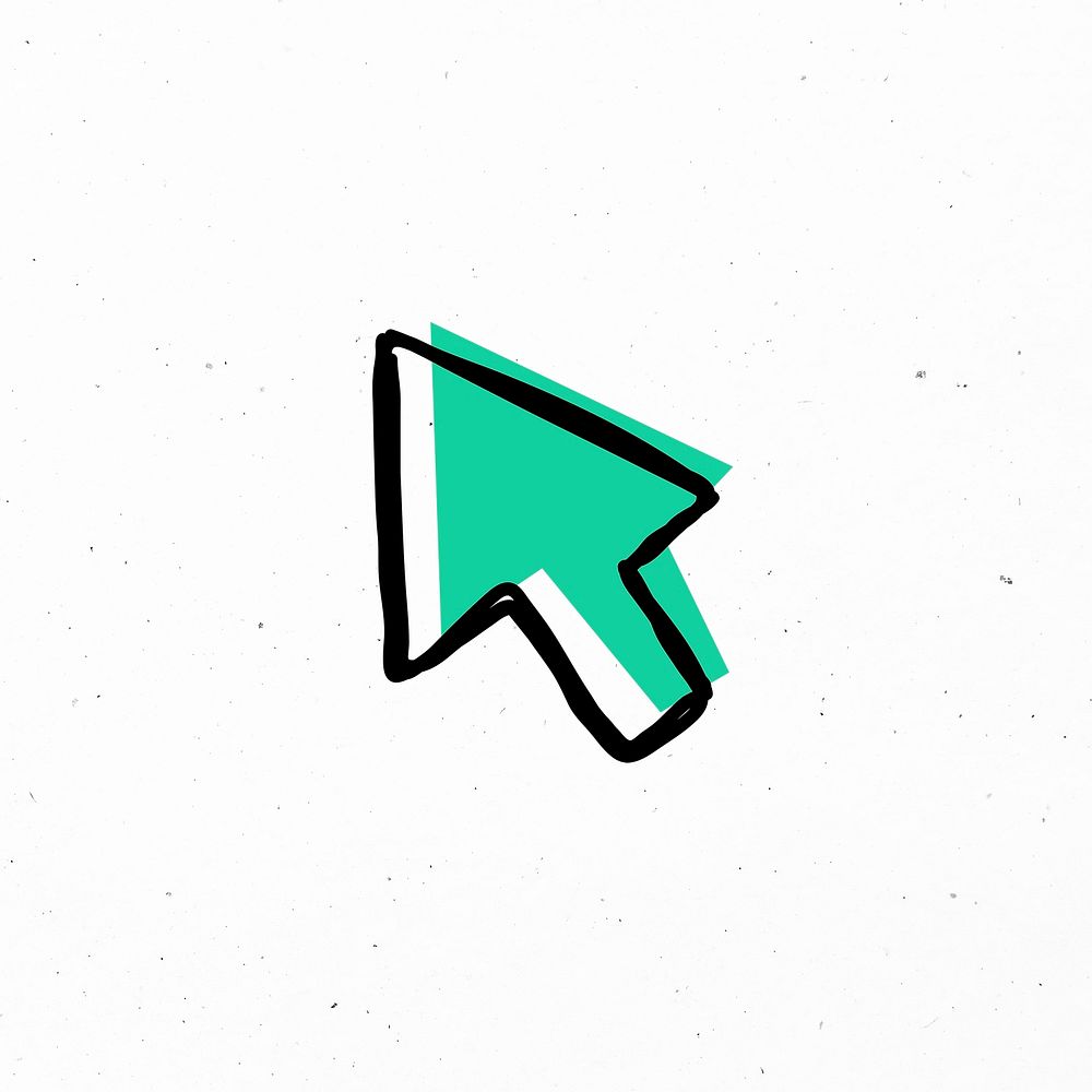 Cursor green psd business doodle icon