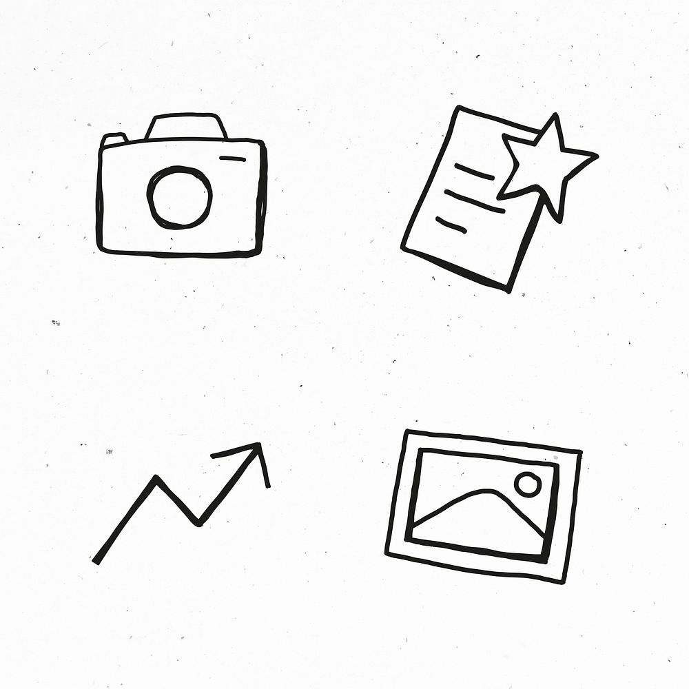 Simple business icon psd for marketing set