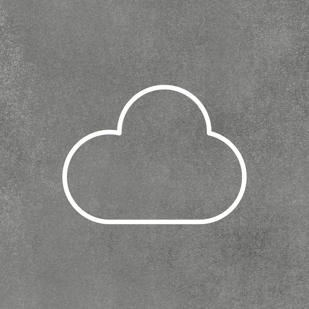Cloudy weather widget psd icon in gray and white