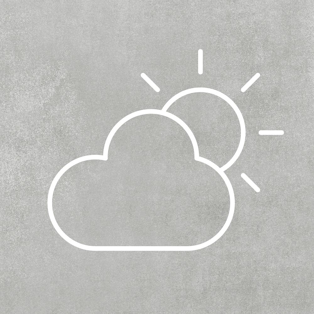 Partly cloudy weather forecast vector icon user interface