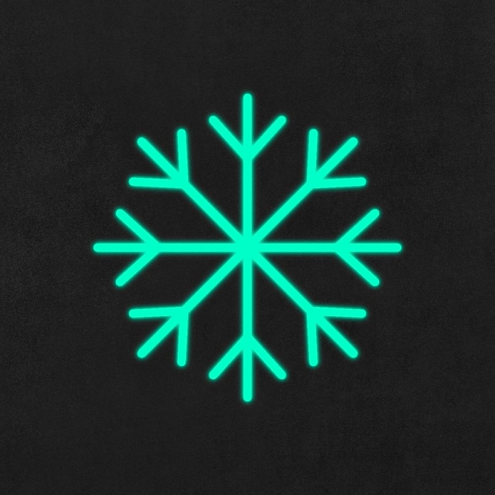 Neon snowflake icon weather forecast user interface