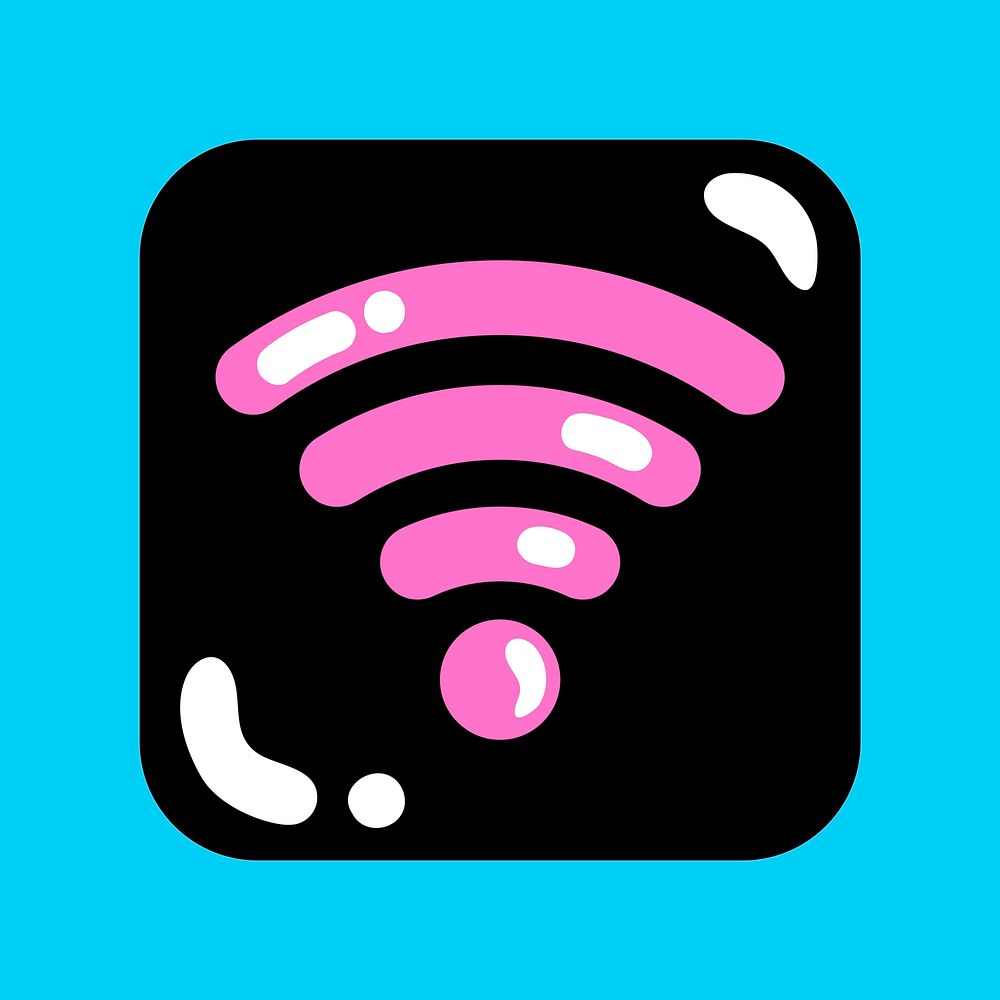 Funky wifi vector sign in black and pink