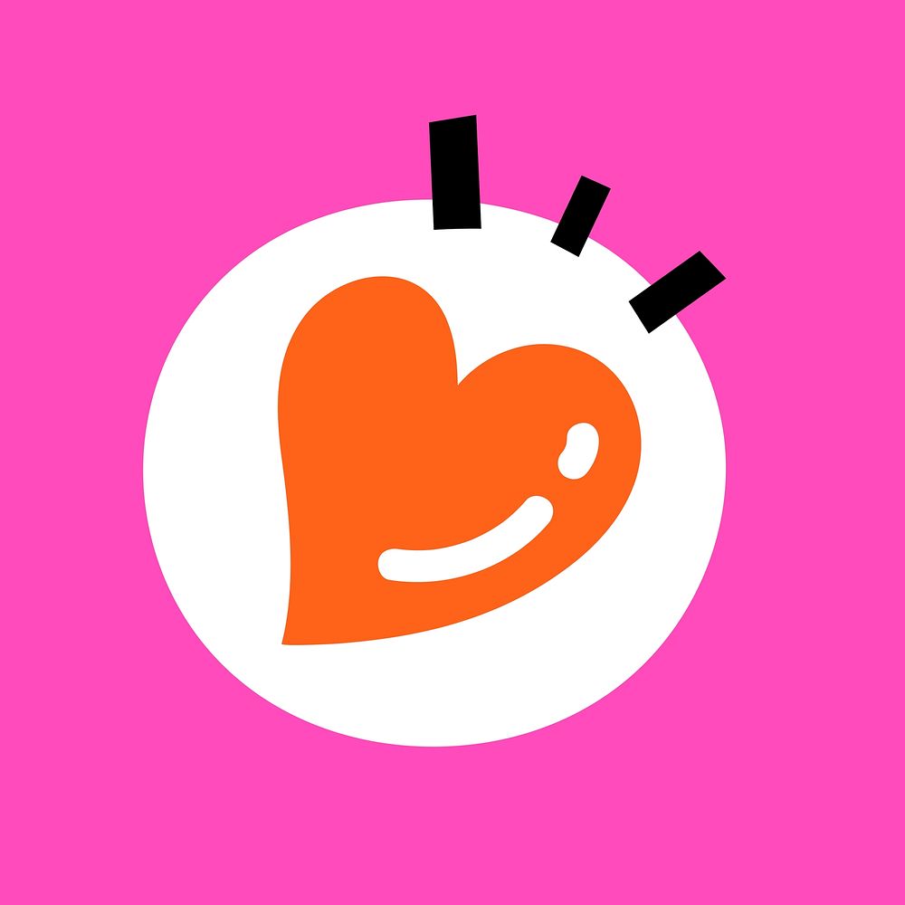 Cute red heart icon funky graphic