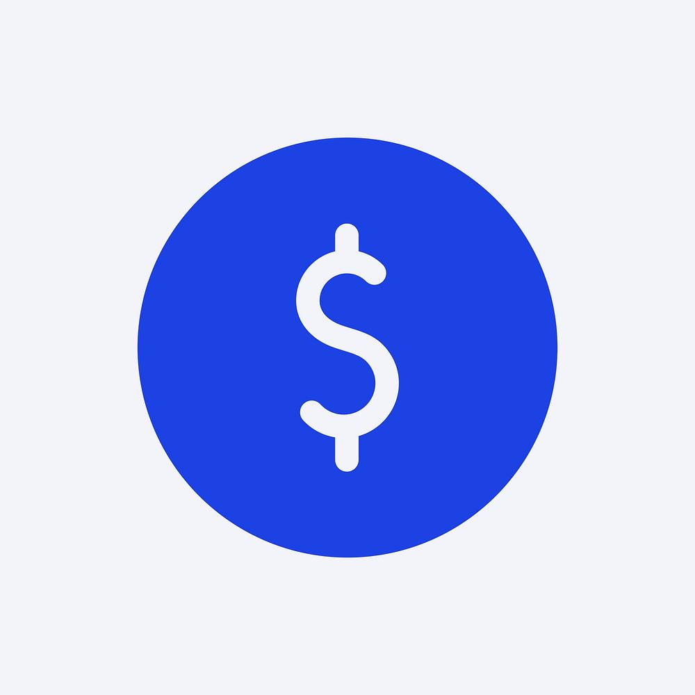 Currency social media icon psd in blue flat style