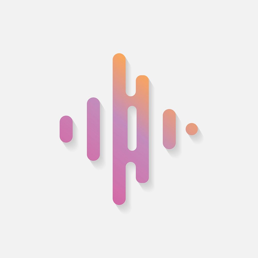 Sound wave music icon gradient flat design