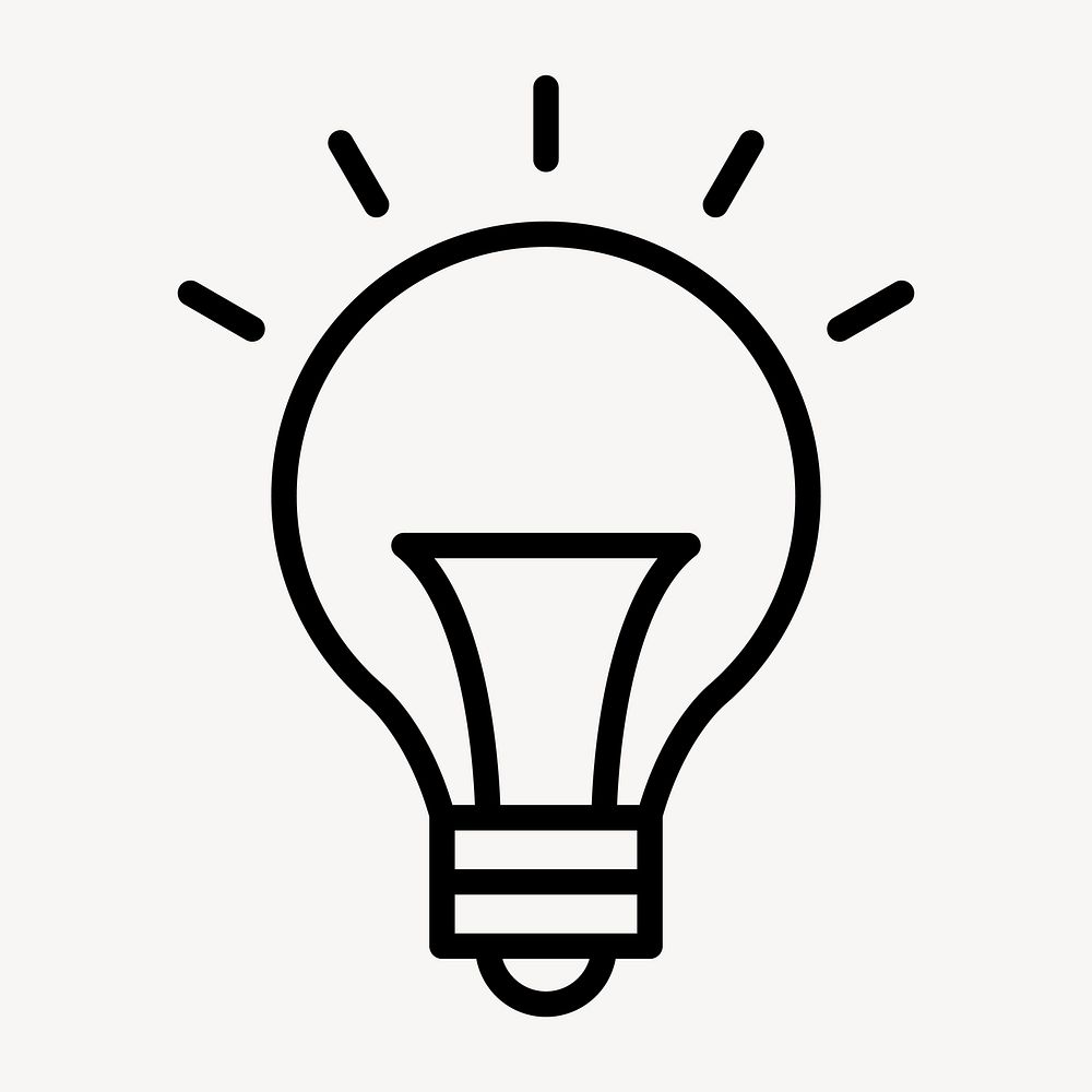 Light bulb icon for business in simple line