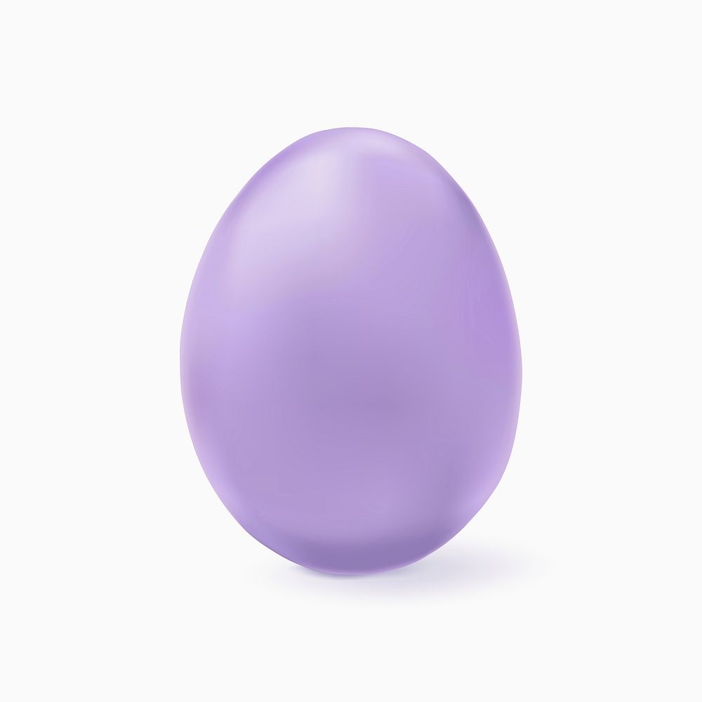 Purple Easter egg 3D vector matte festive celebration