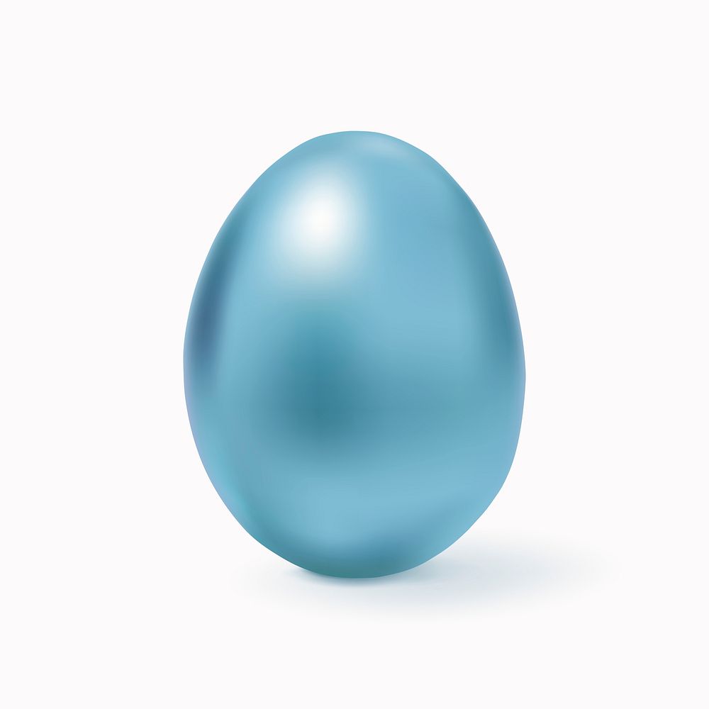 Blue easter egg 3D psd shiny festive celebration