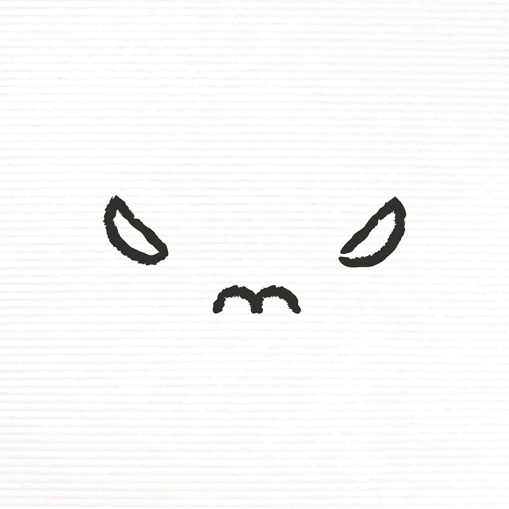 Cute emoticon with angry face in doodle style