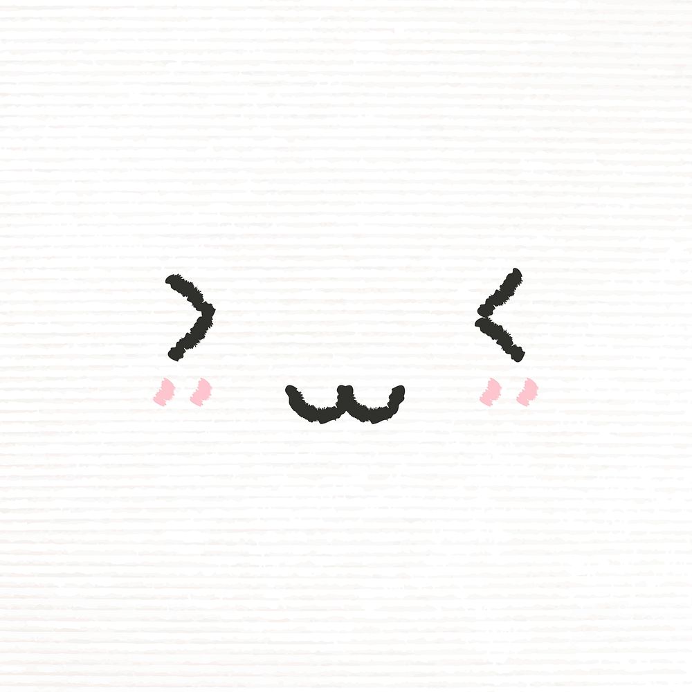 Cute emoticon with smiling face in doodle style