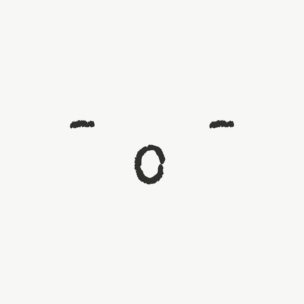 Cute emoticon with dizzy face in doodle style