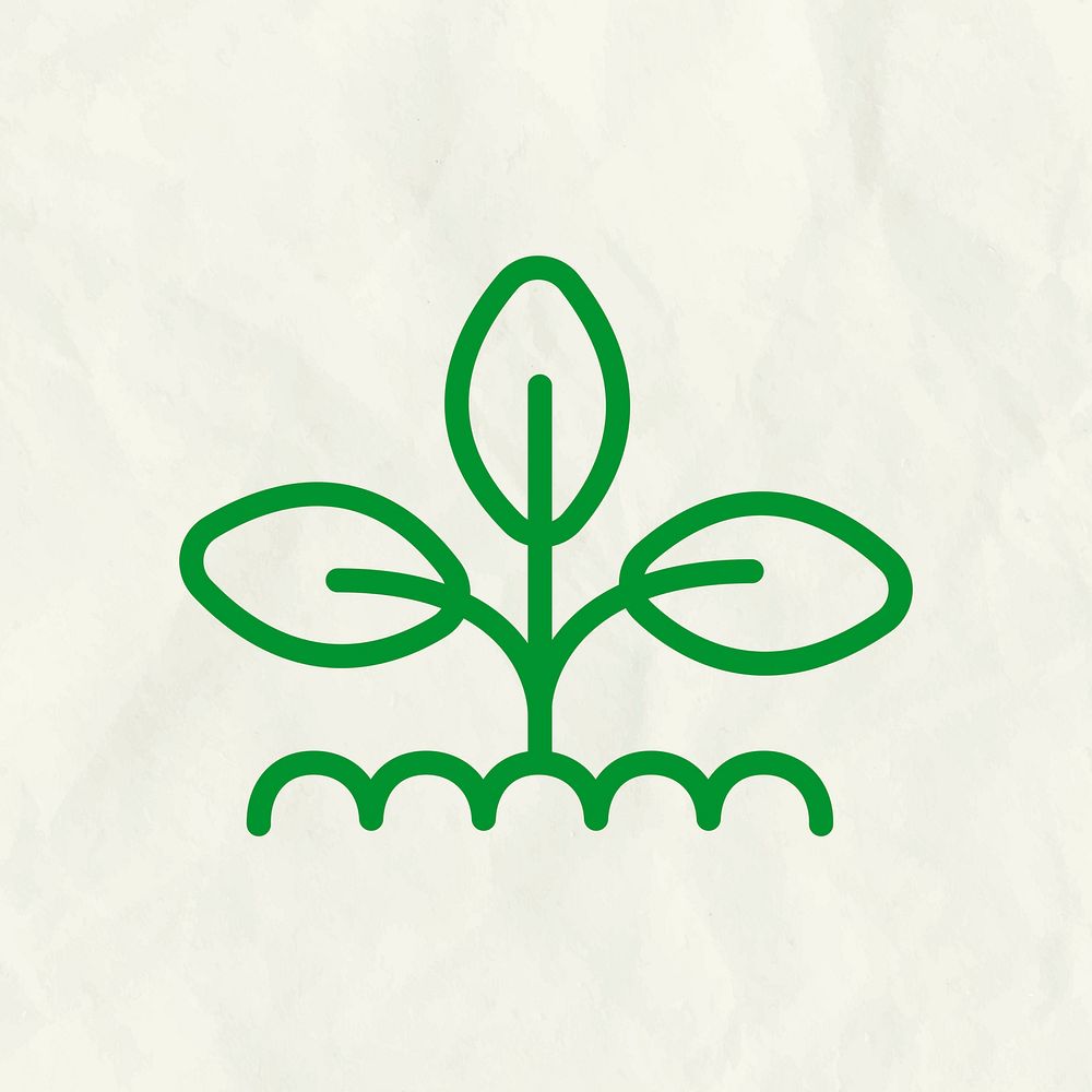 Leaf line icon illustration in green tone