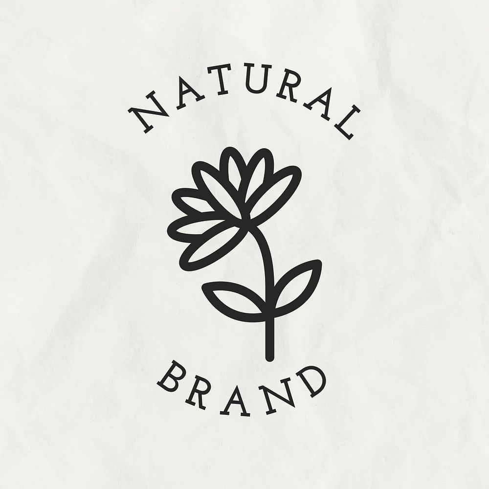 Natural brand line art logo badge