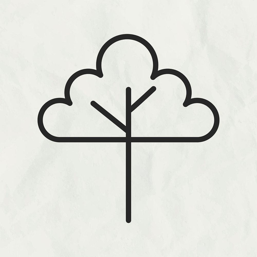 Tree line icon illustration in black tone