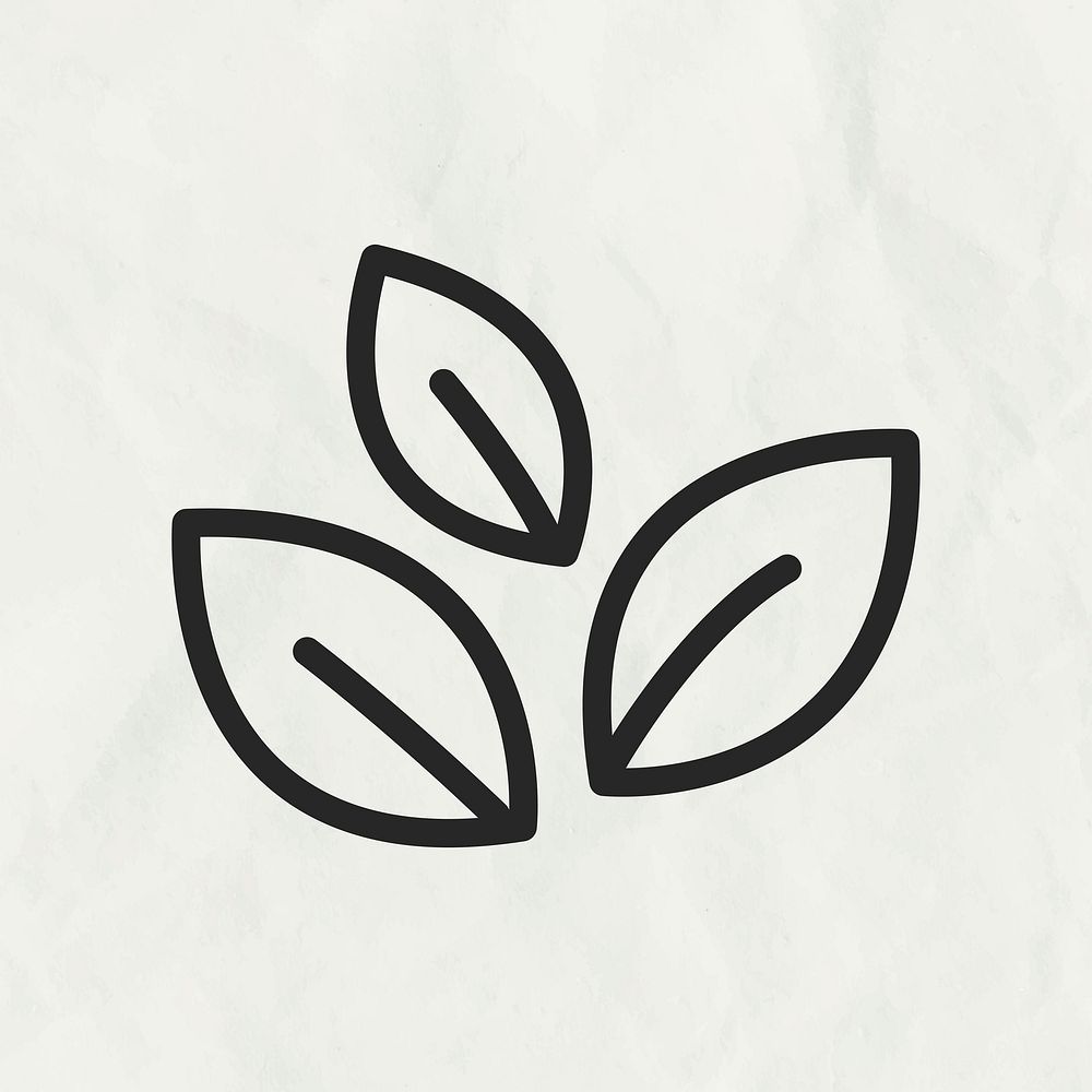 Leaf line icon illustration in black tone