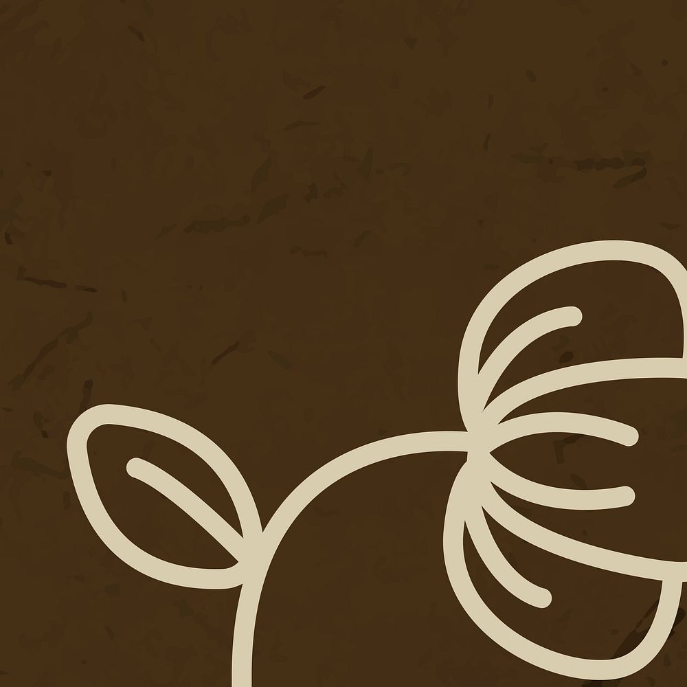 Floral line brown background illustration