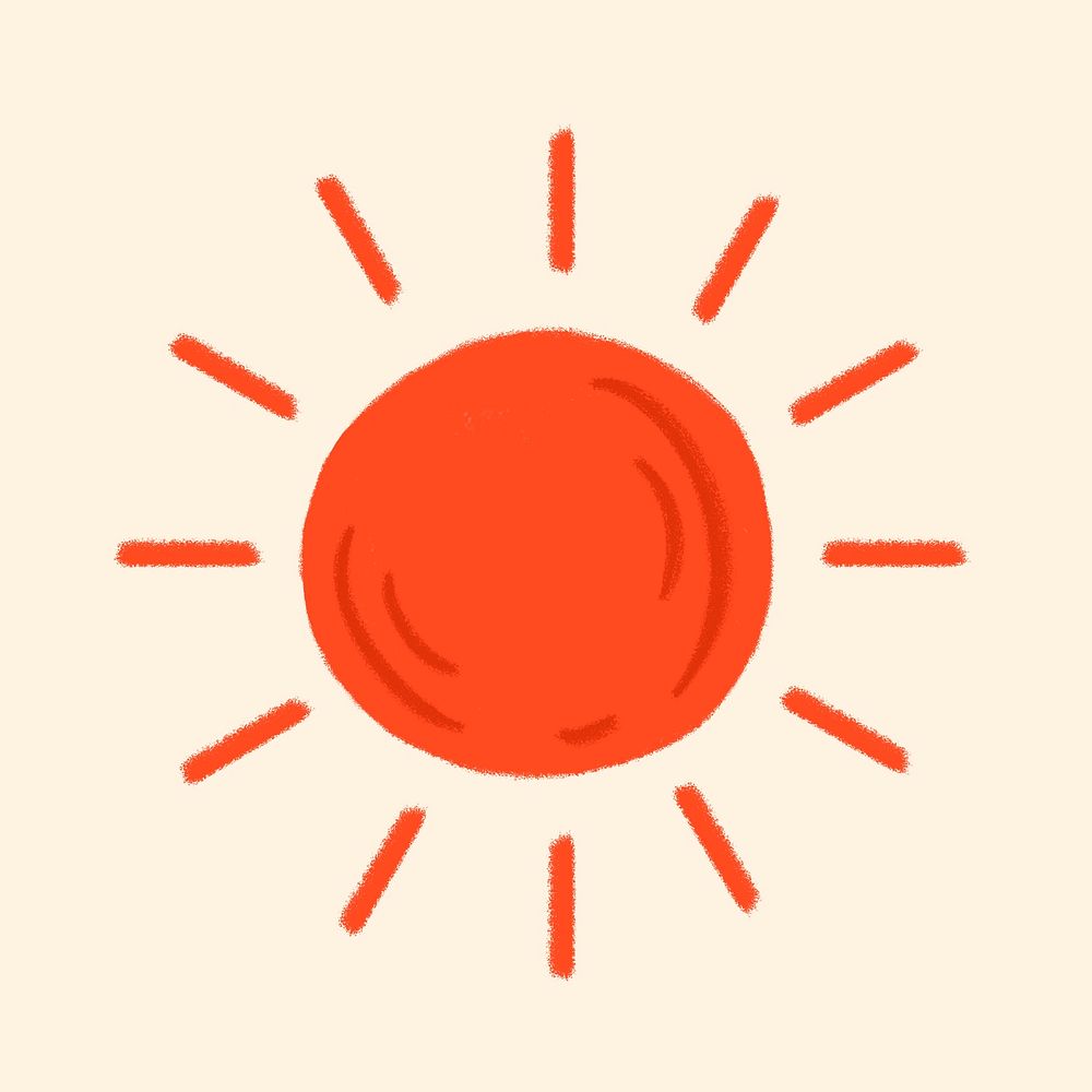 Tropical red sun illustration in summer vacation theme