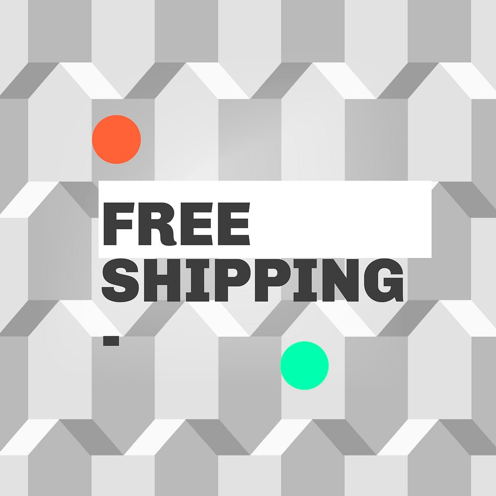 Free shipping shopping  social media ad in geometric modern style