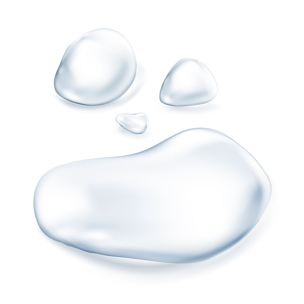 Realistic water drop in white background