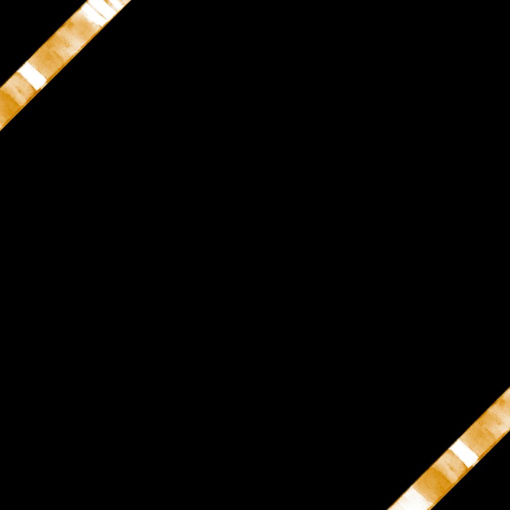 Gold ribbon psd border frame on black background